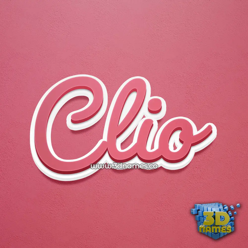 clio in Red Scribble style - 3D name wallpaper