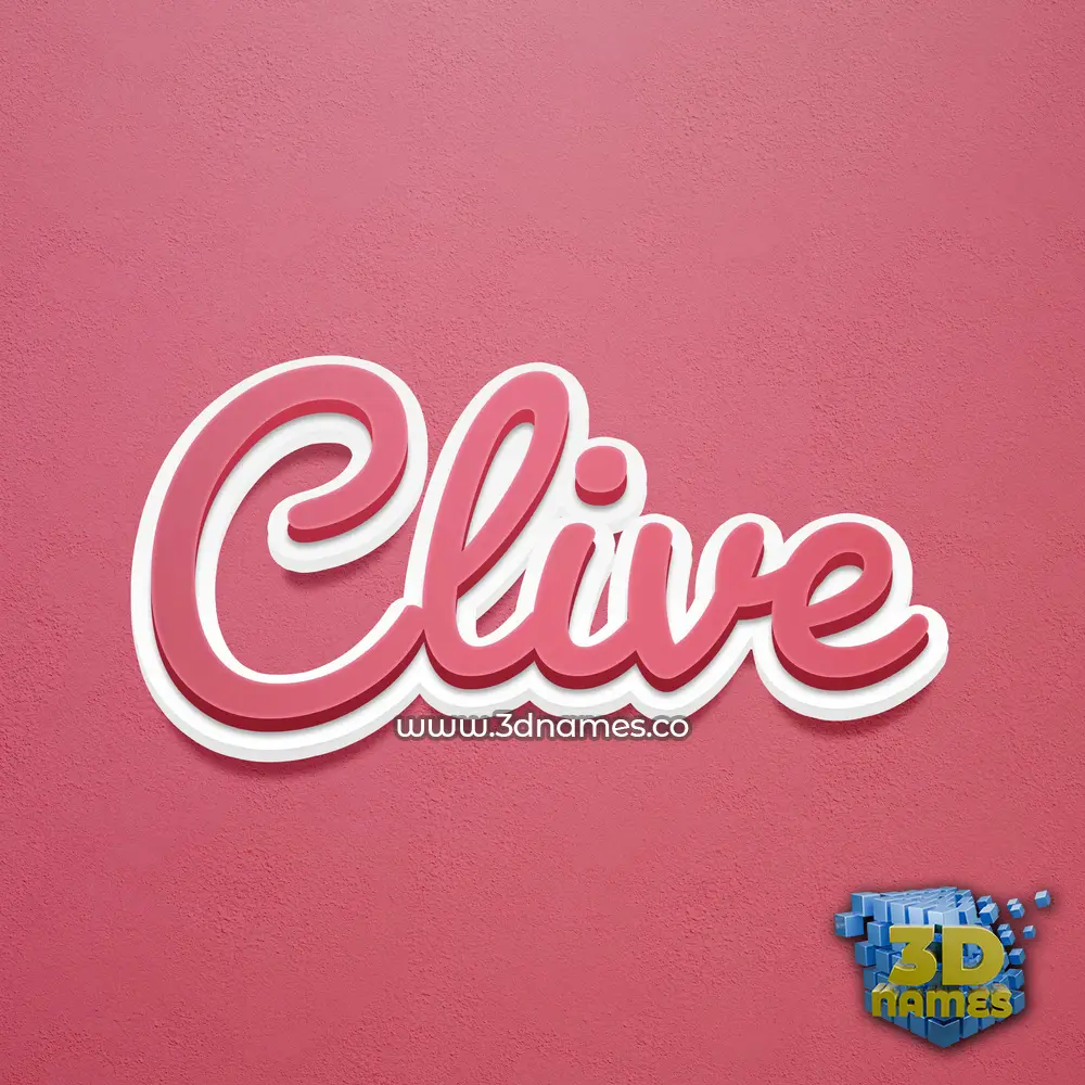 clive in Red Scribble style - 3D name wallpaper