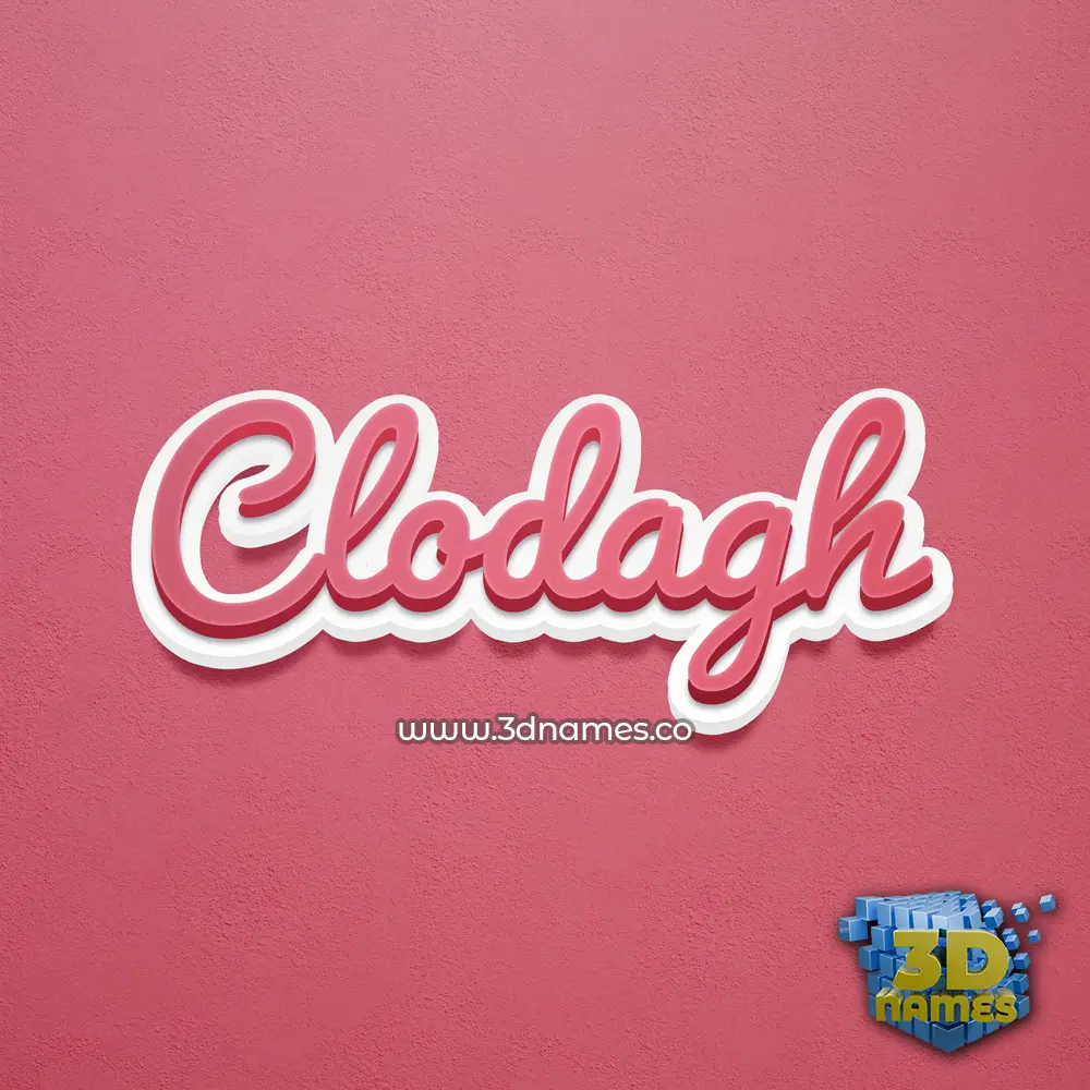 clodagh in Red Scribble style - 3D name wallpaper