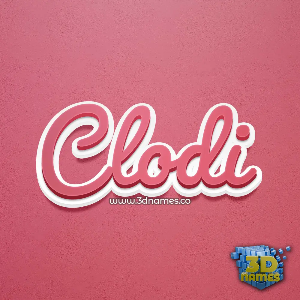 clodi in Red Scribble style - 3D name wallpaper