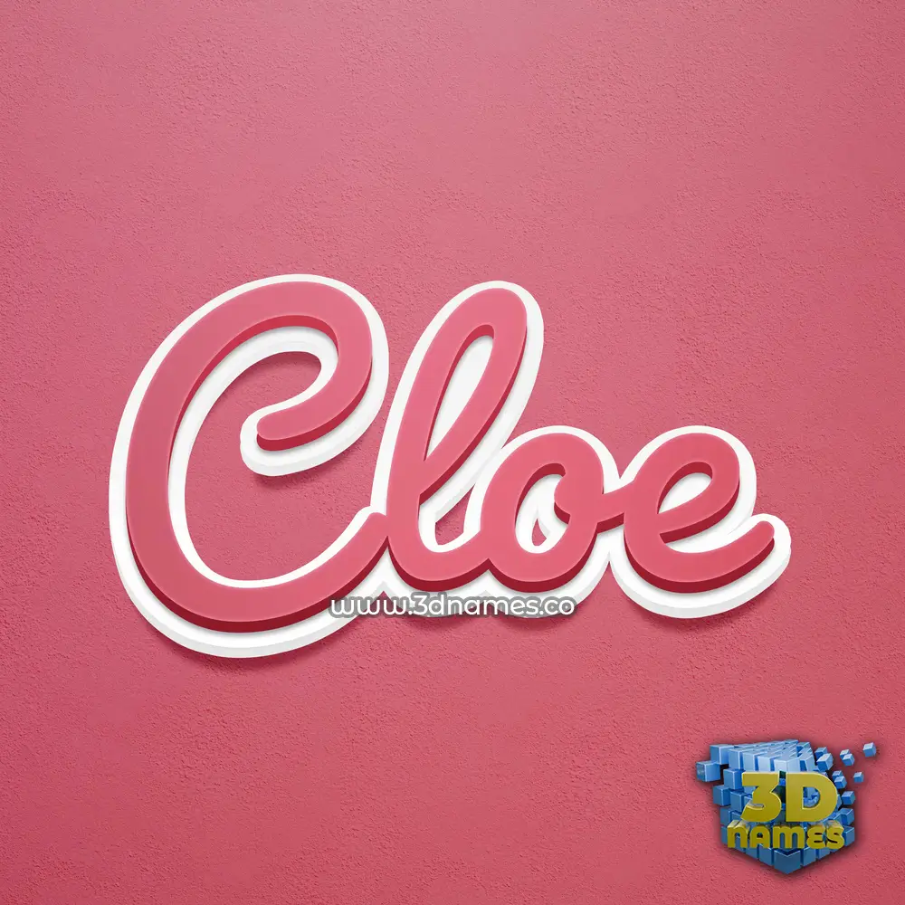 cloe in Red Scribble style - 3D name wallpaper
