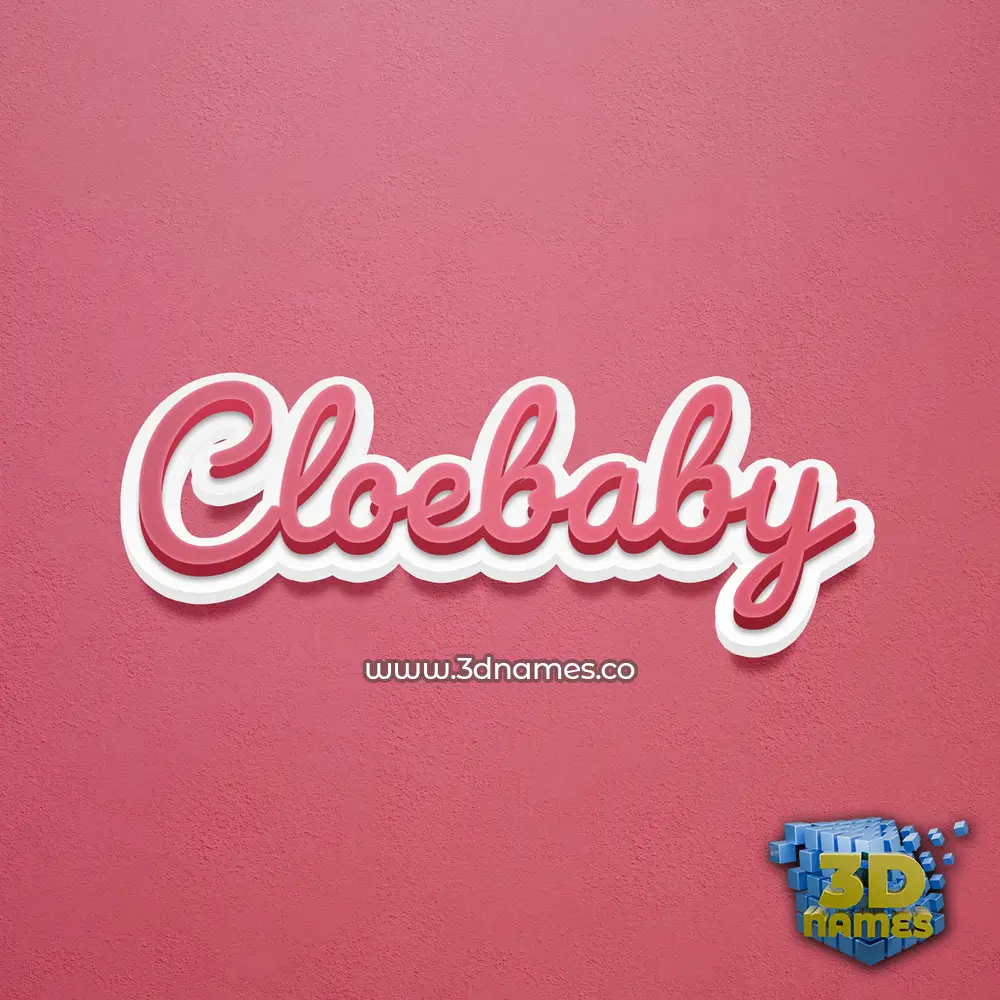 cloebaby in Red Scribble style - 3D name wallpaper