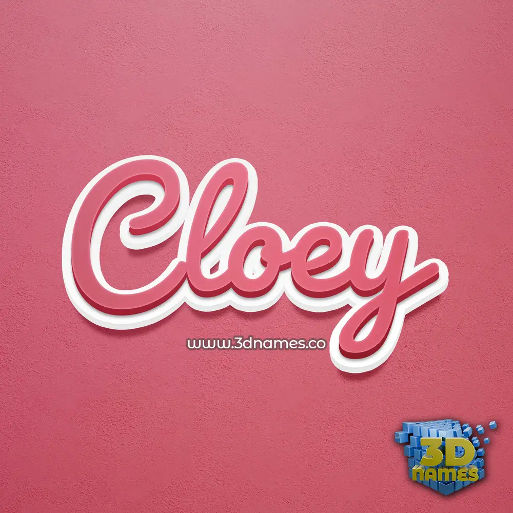 cloey in Red Scribble style - 3D name wallpaper