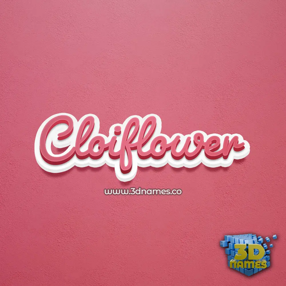 cloiflower in Red Scribble style - 3D name wallpaper
