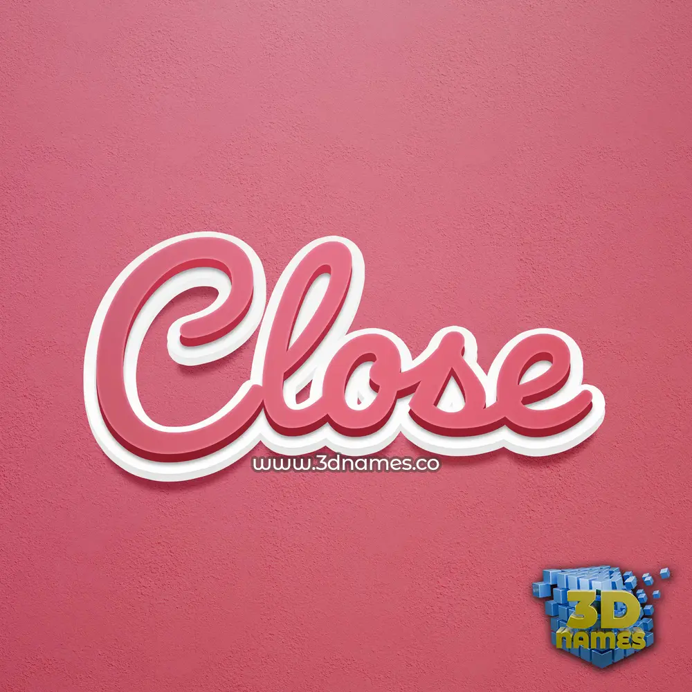 close in Red Scribble style - 3D name wallpaper