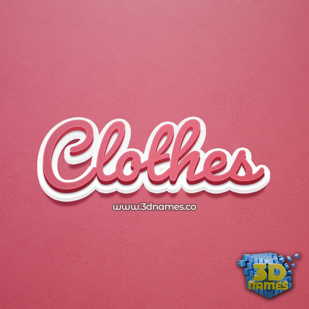 clothes in Red Scribble style - 3D name wallpaper