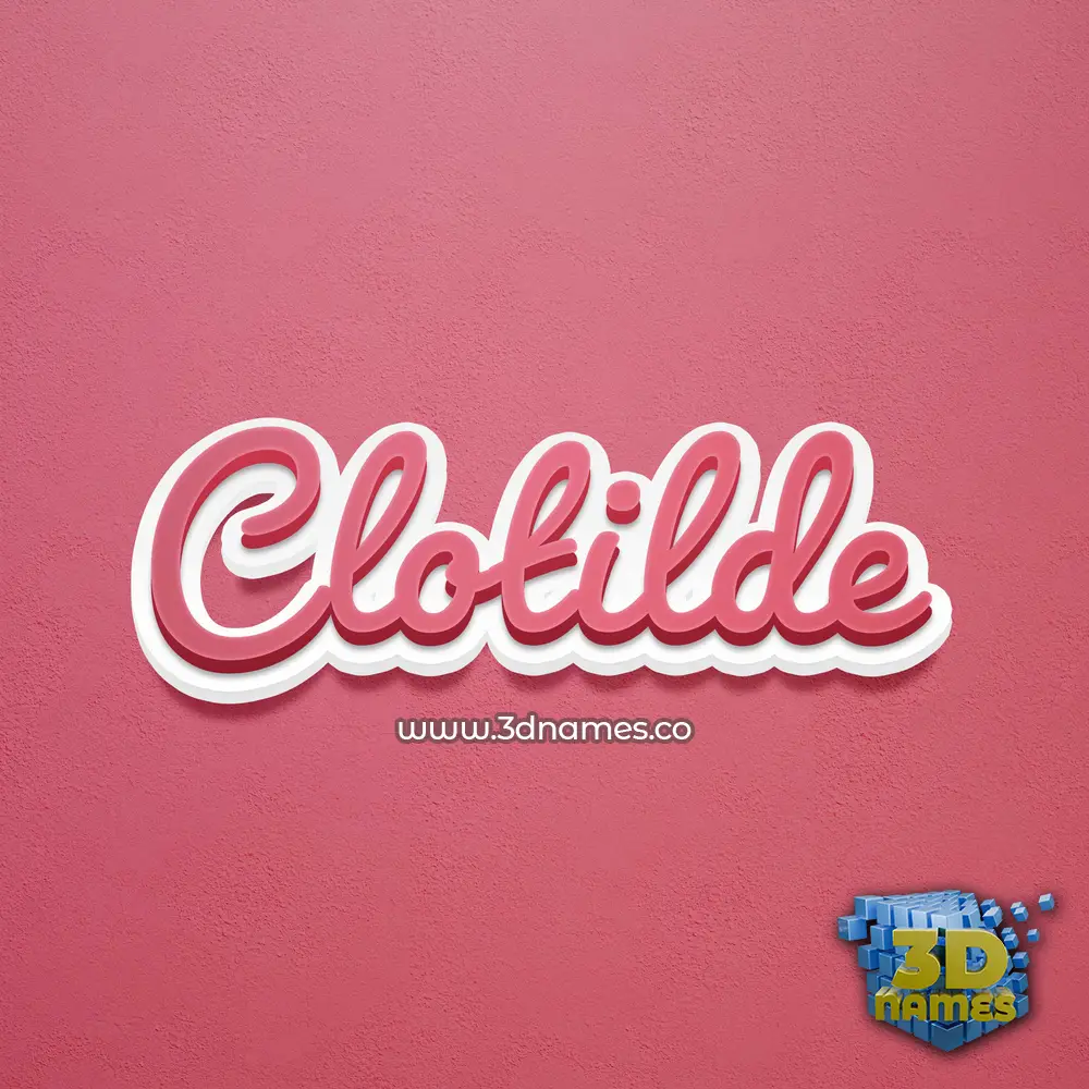 clotilde in Red Scribble style - 3D name wallpaper