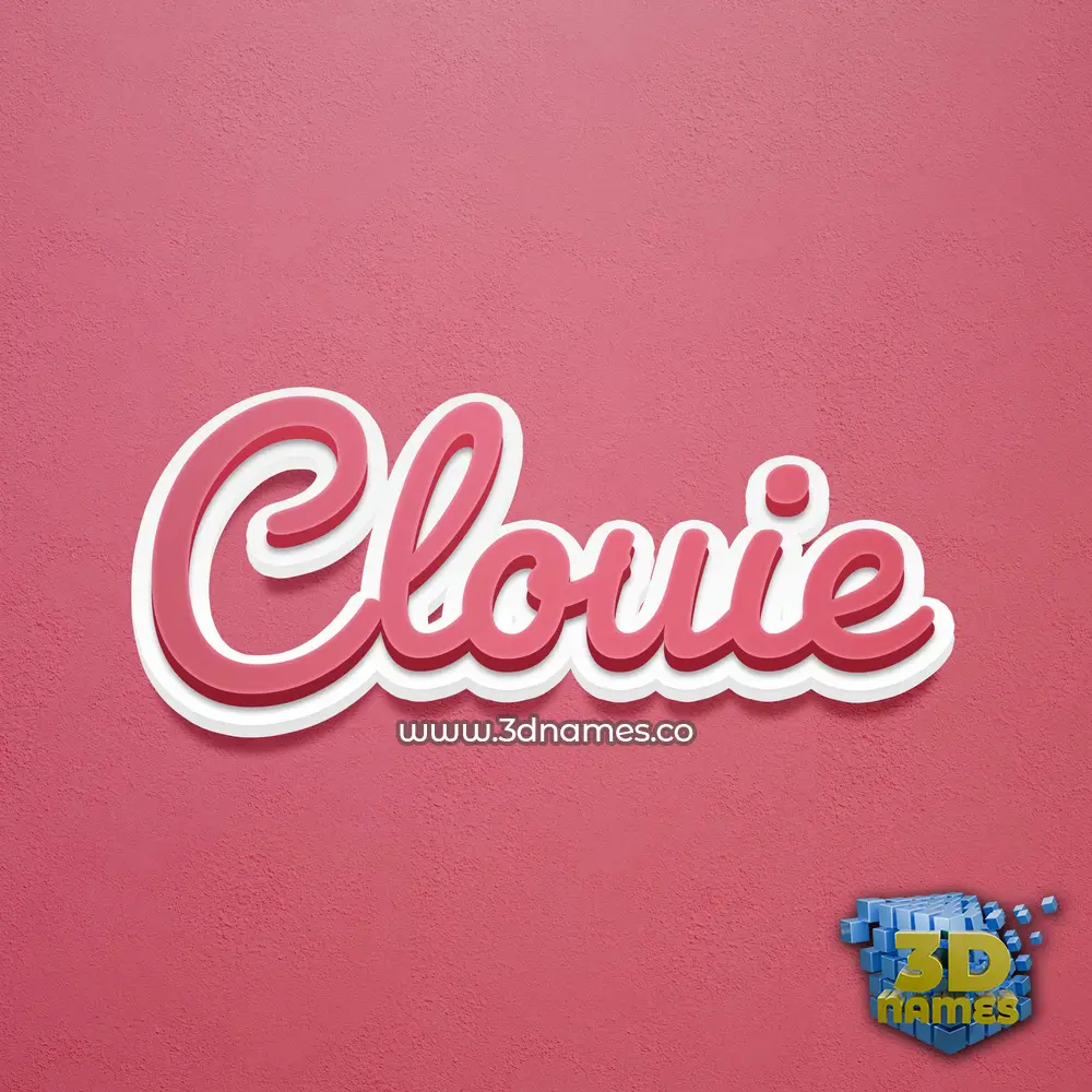 clouie in Red Scribble style - 3D name wallpaper