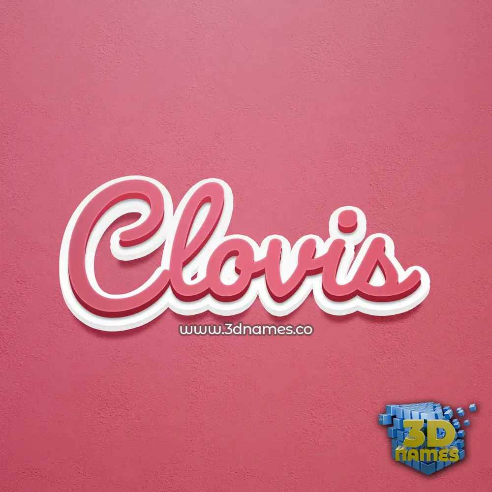 clovis in Red Scribble style - 3D name wallpaper
