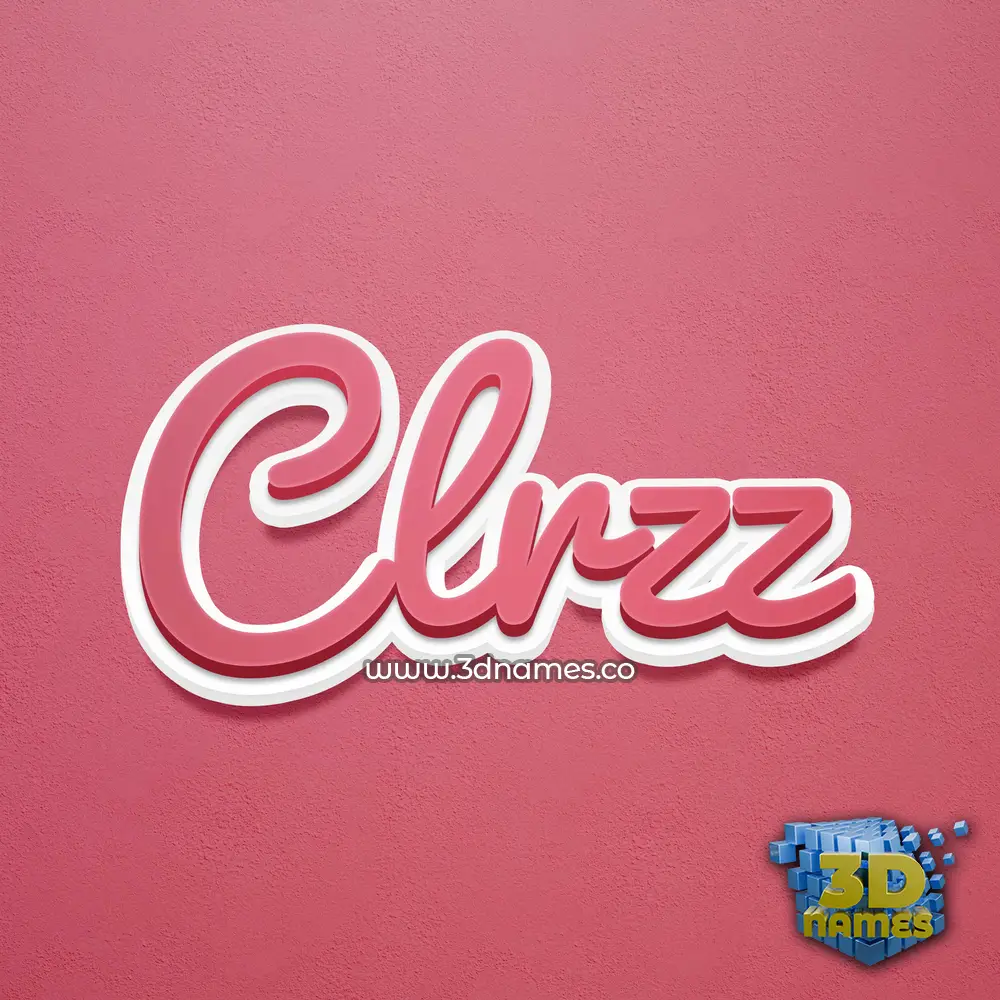 clrzz in Red Scribble style - 3D name wallpaper