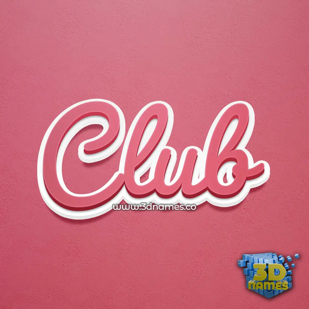 club in Red Scribble style - 3D name wallpaper