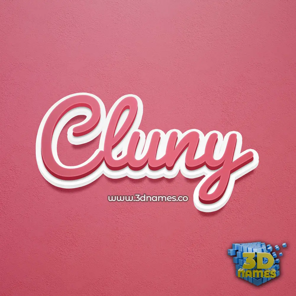 cluny in Red Scribble style - 3D name wallpaper