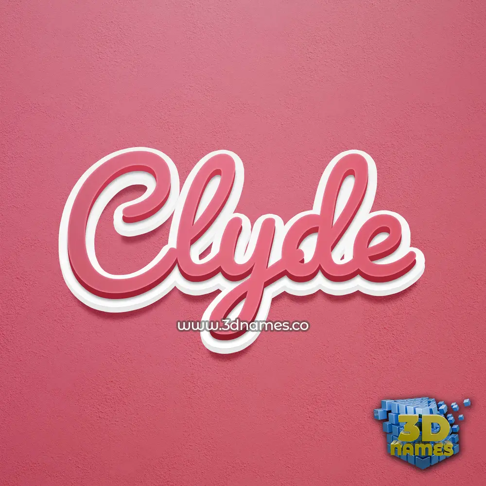 clyde in Red Scribble style - 3D name wallpaper