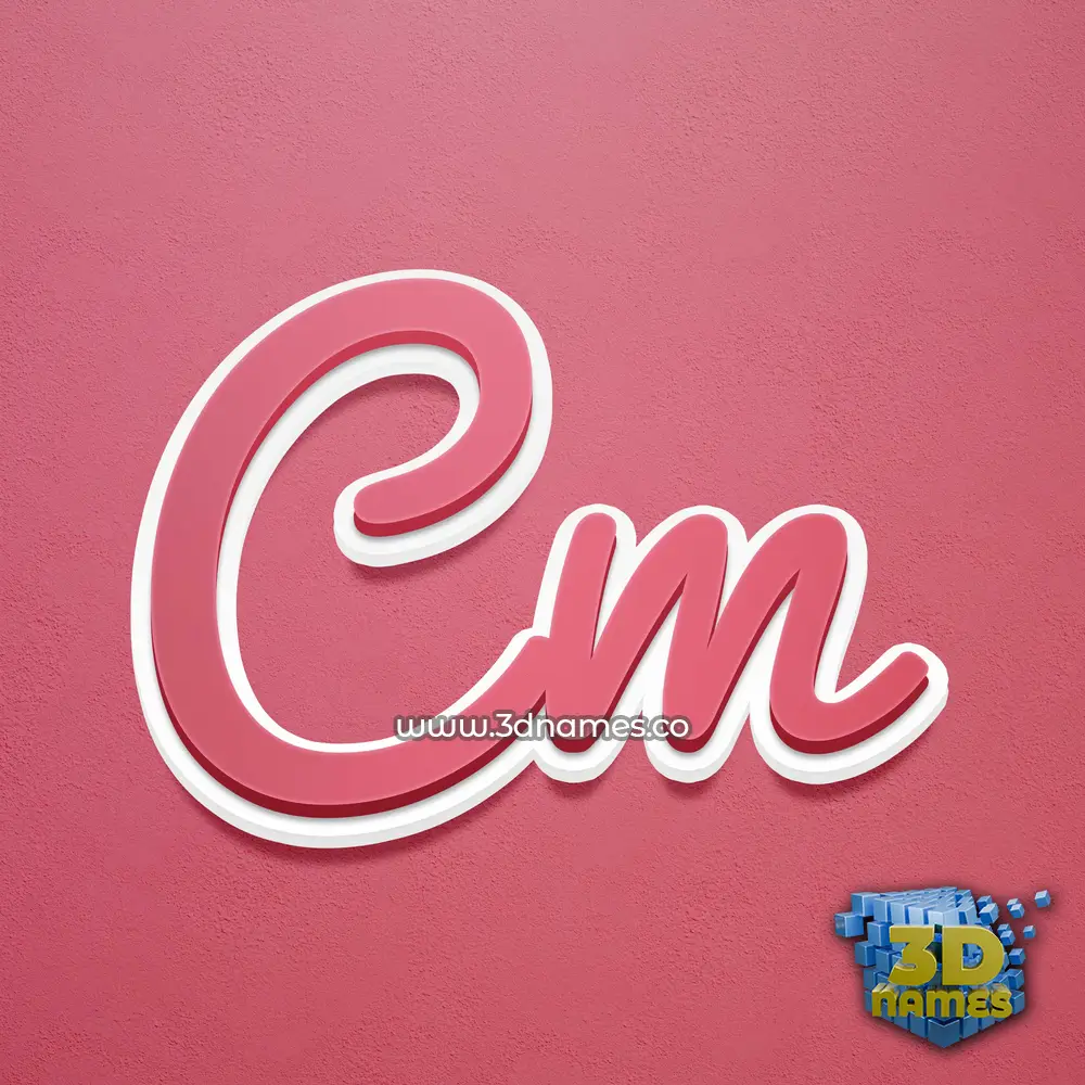 cm in Red Scribble style - 3D name wallpaper