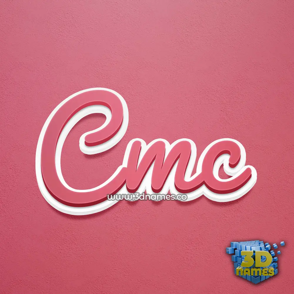 cmc in Red Scribble style - 3D name wallpaper