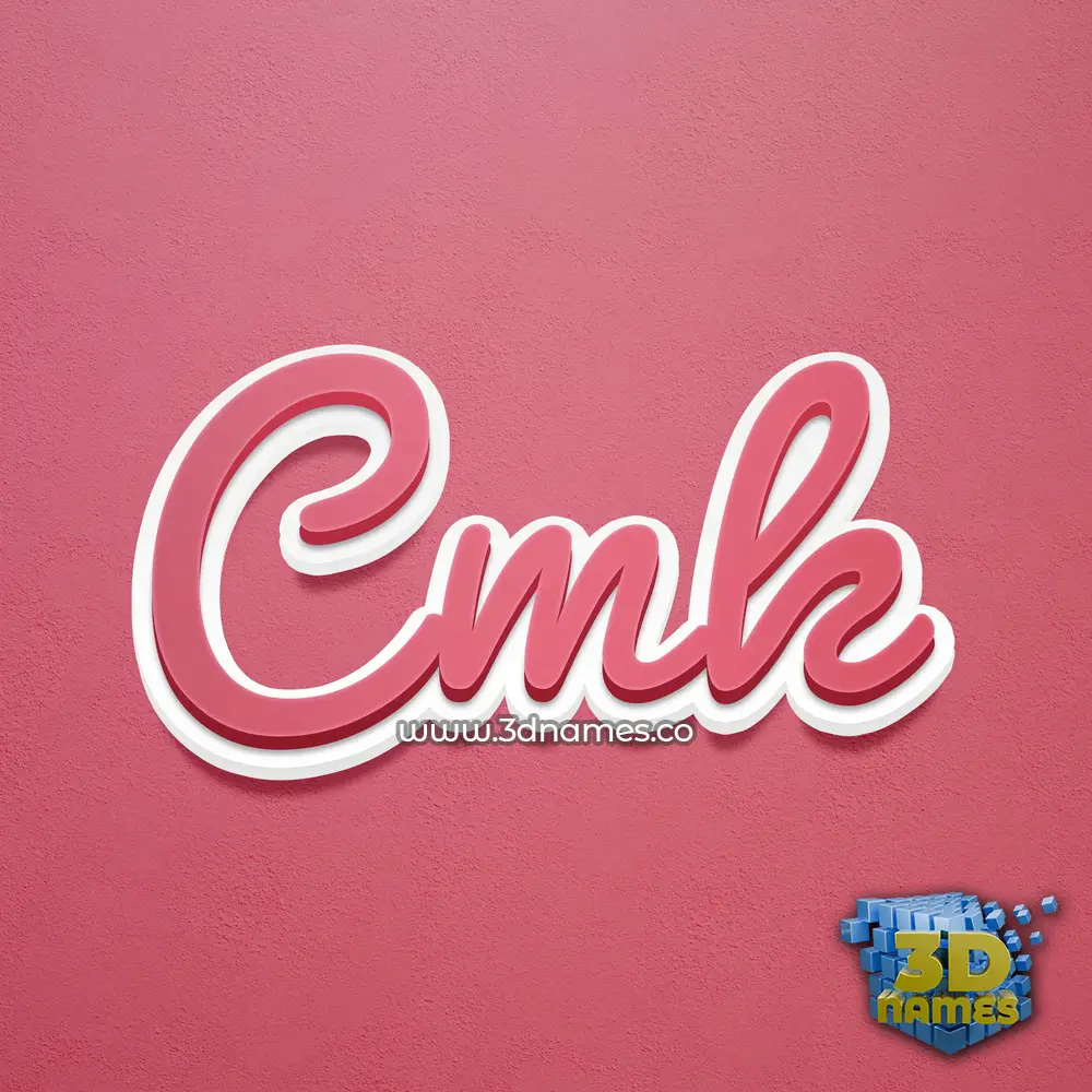 cmk in Red Scribble style - 3D name wallpaper