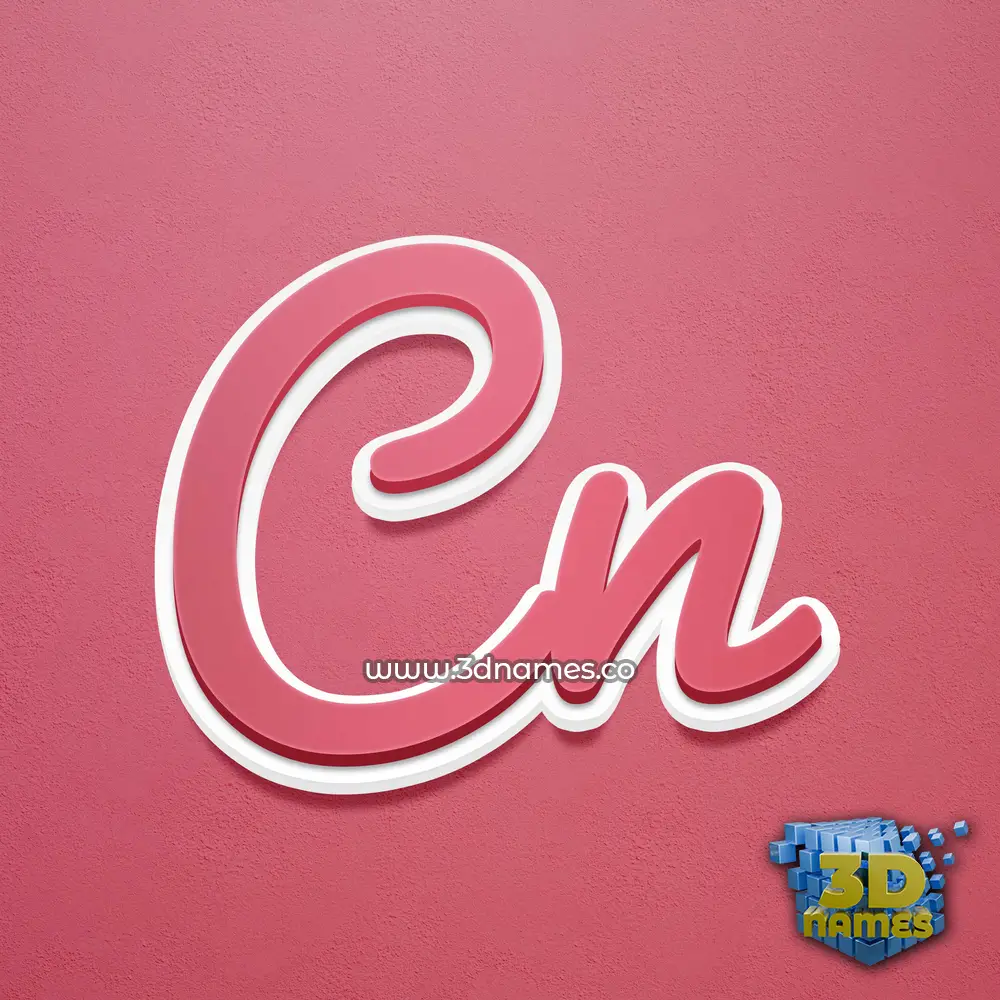 cn in Red Scribble style - 3D name wallpaper