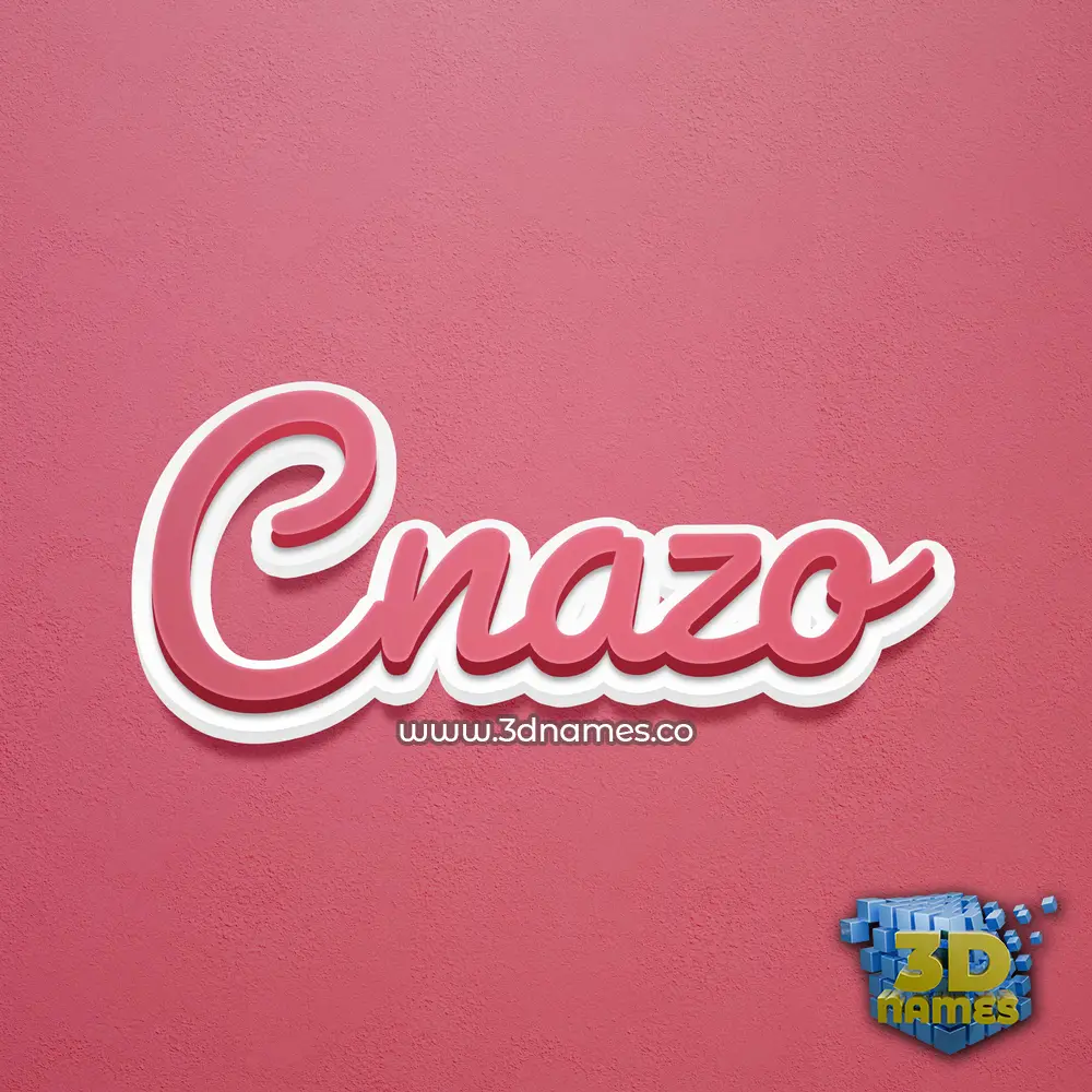 cnazo in Red Scribble style - 3D name wallpaper