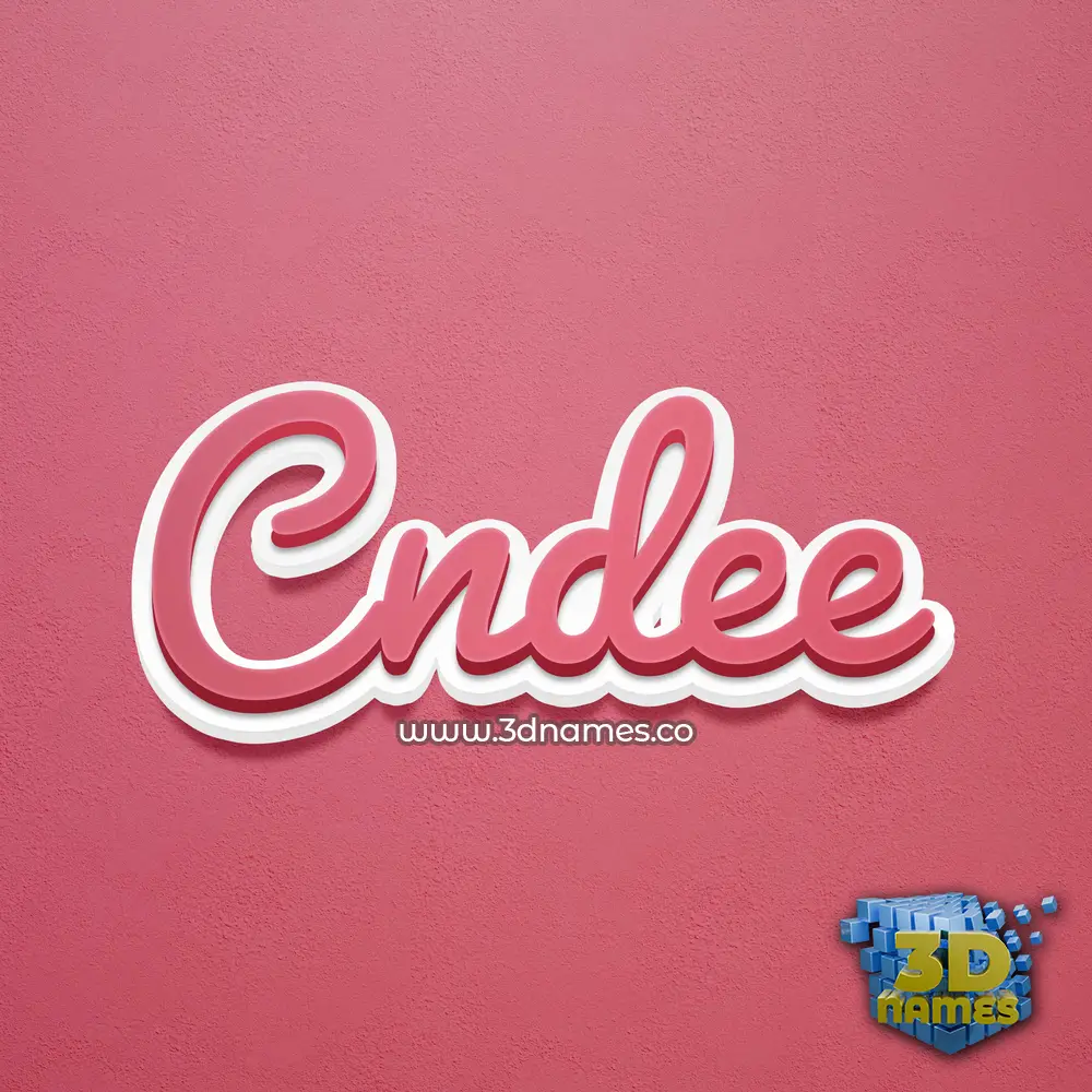 cndee in Red Scribble style - 3D name wallpaper