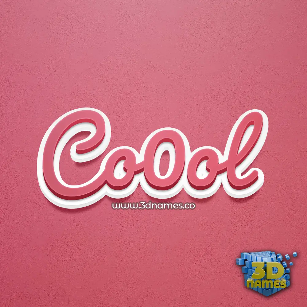 co0ol in Red Scribble style - 3D name wallpaper