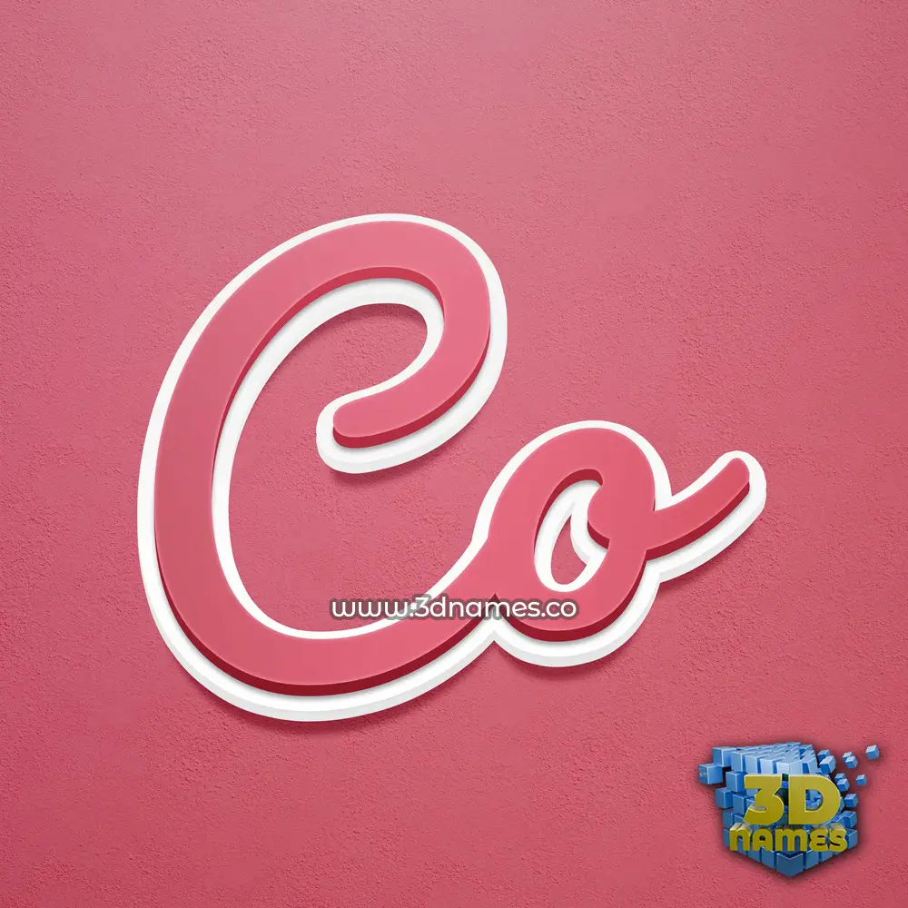 co in Red Scribble style - 3D name wallpaper