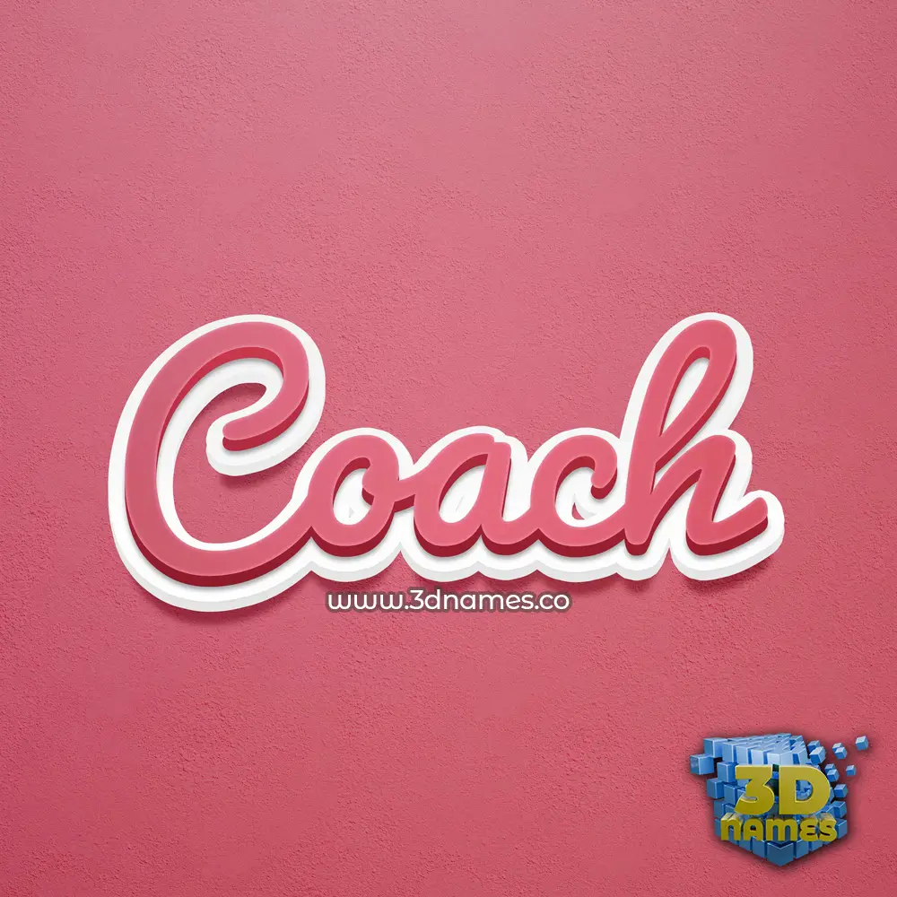 coach in Red Scribble style - 3D name wallpaper