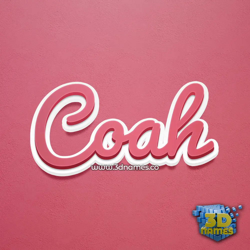 coah in Red Scribble style - 3D name wallpaper