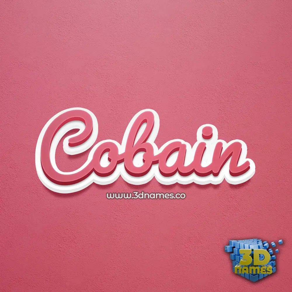 cobain in Red Scribble style - 3D name wallpaper