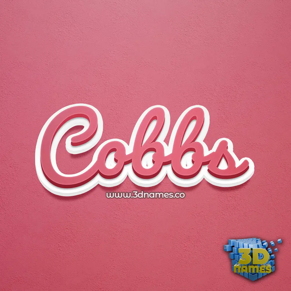 cobbs in Red Scribble style - 3D name wallpaper