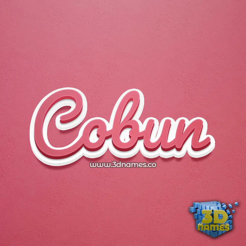 cobun in Red Scribble style - 3D name wallpaper