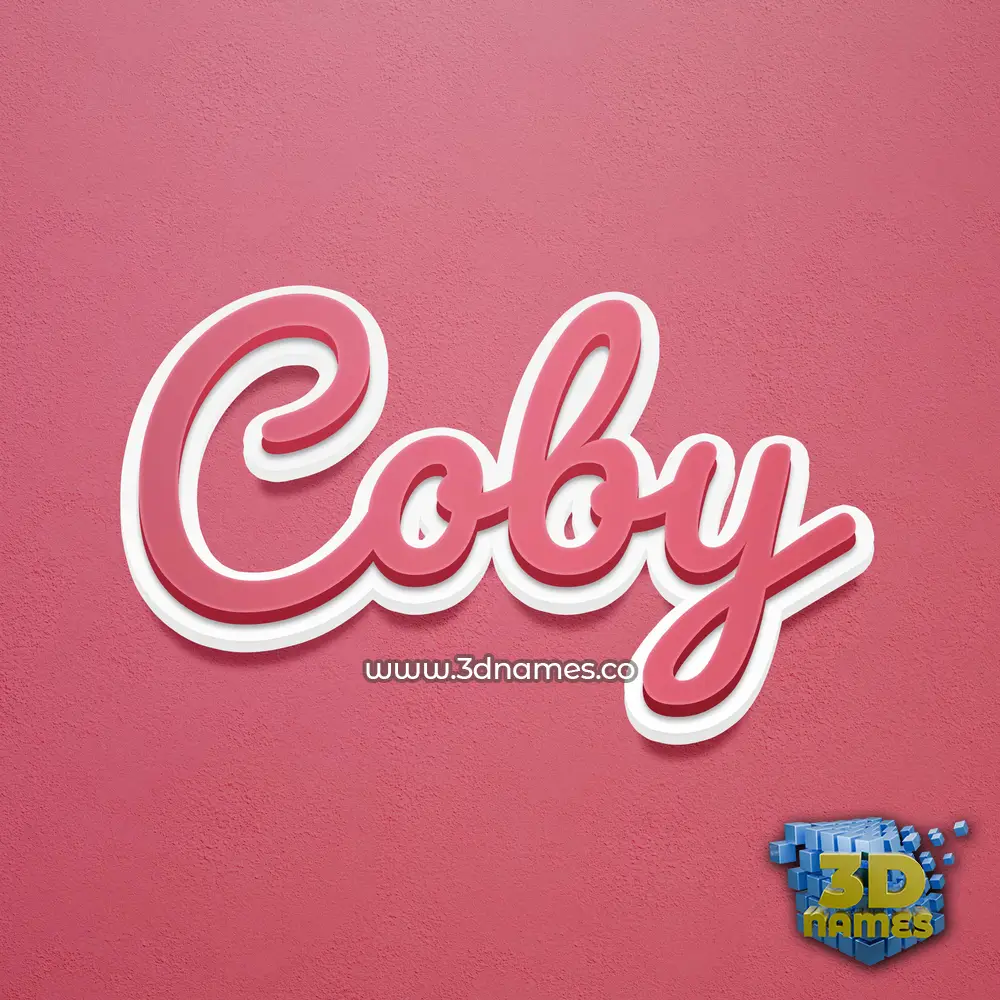 coby in Red Scribble style - 3D name wallpaper