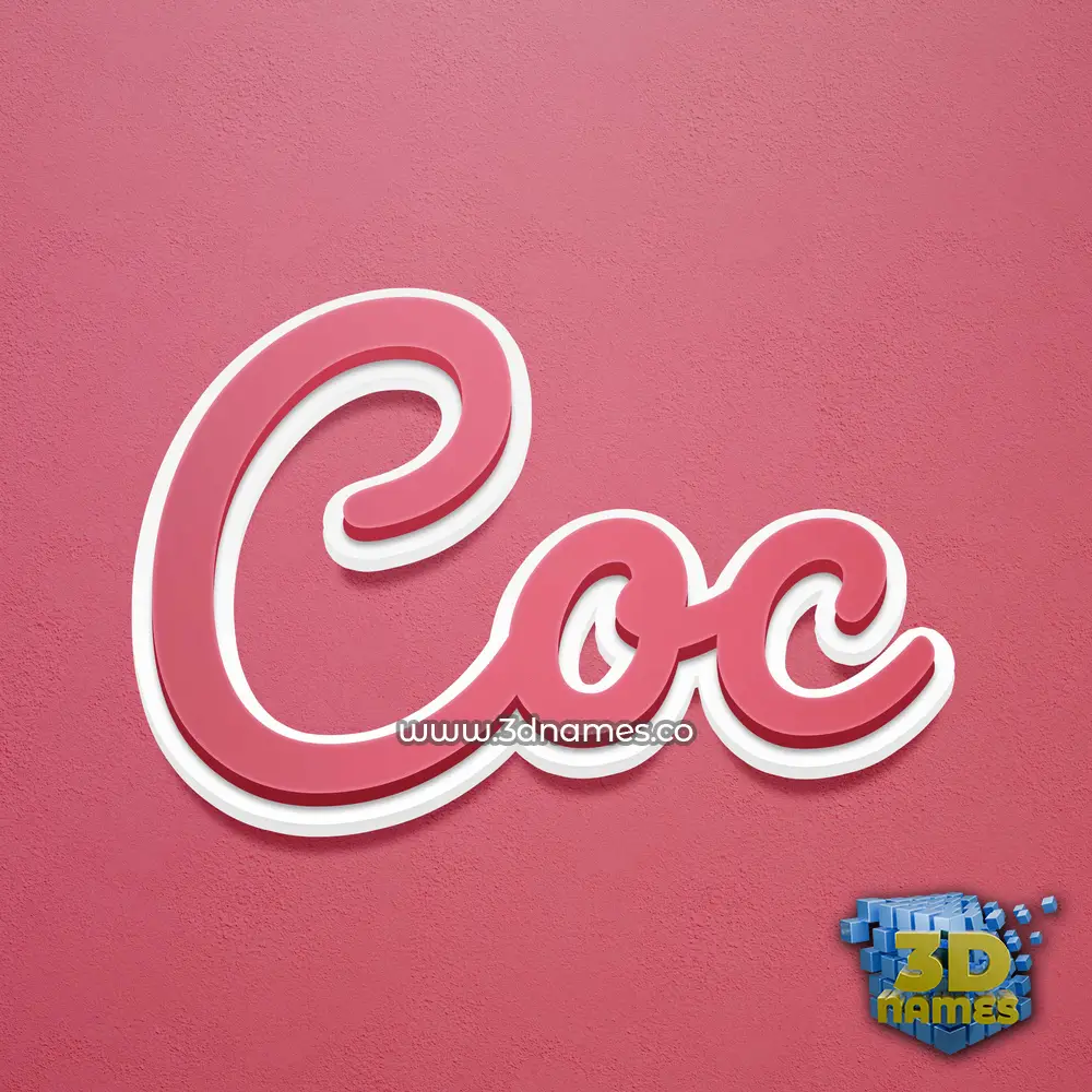 coc in Red Scribble style - 3D name wallpaper