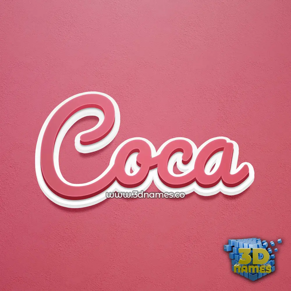 coca in Red Scribble style - 3D name wallpaper