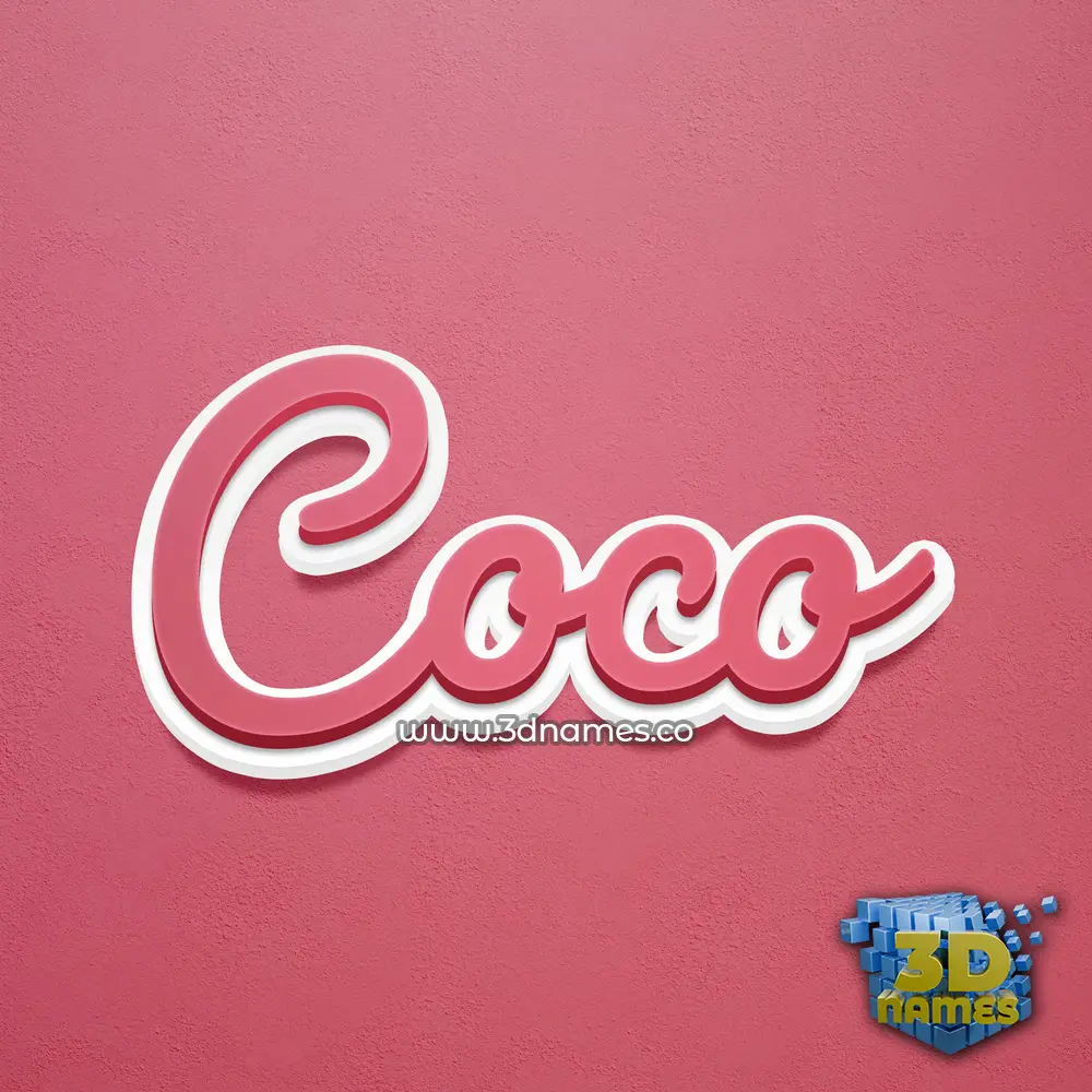 coco in Red Scribble style - 3D name wallpaper