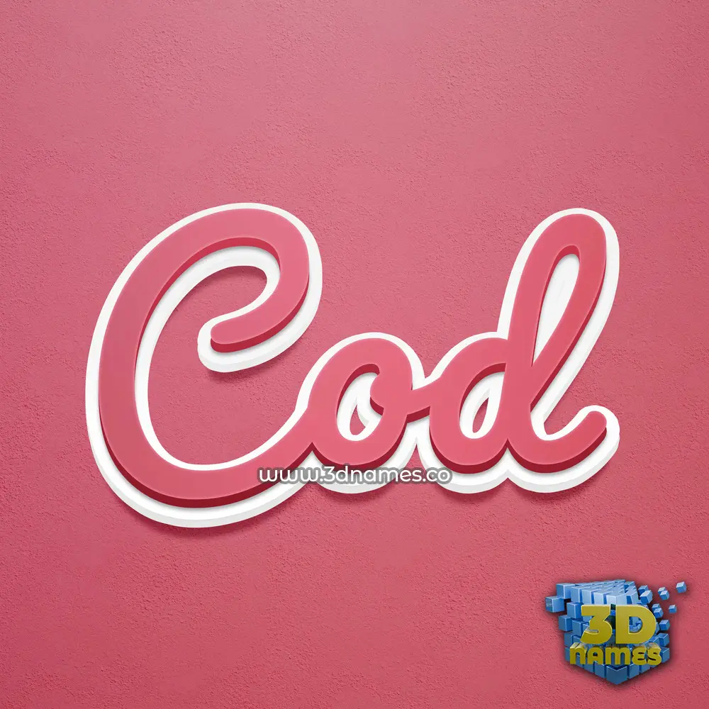 cod in Red Scribble style - 3D name wallpaper