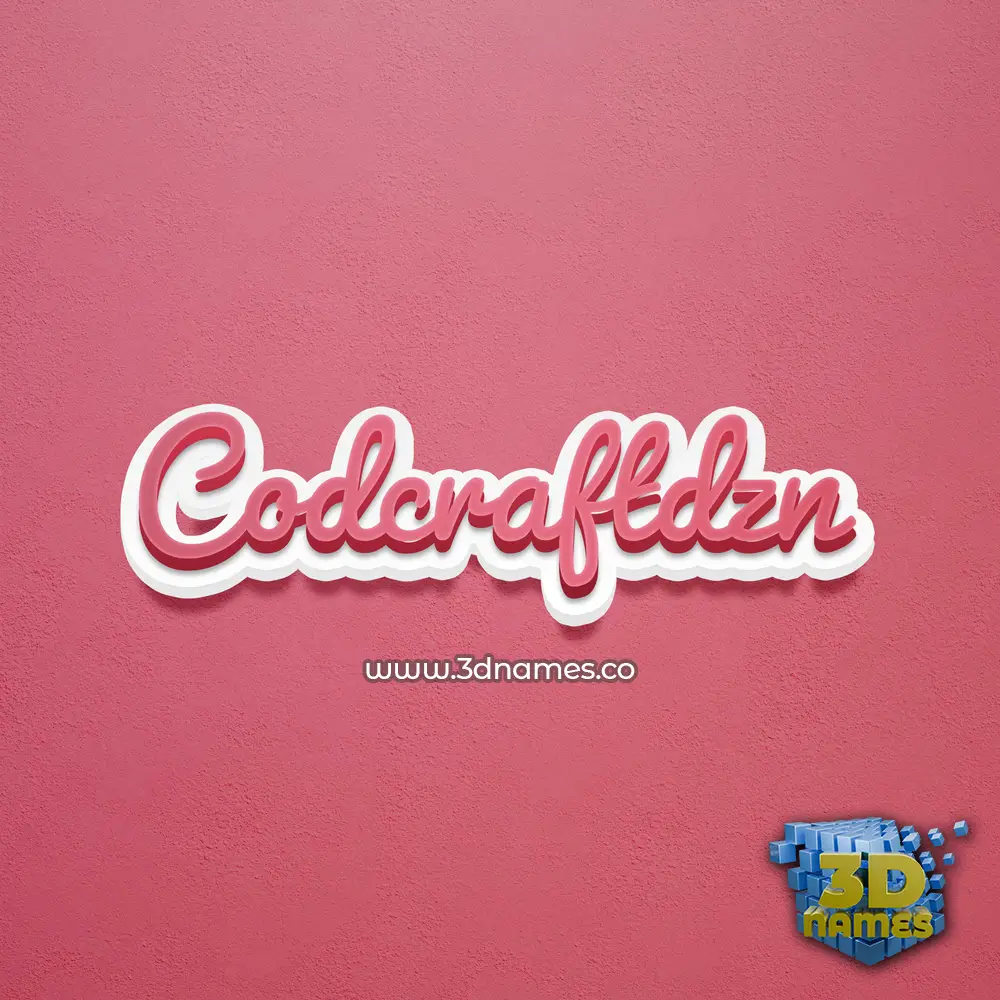 codcraftdzn in Red Scribble style - 3D name wallpaper