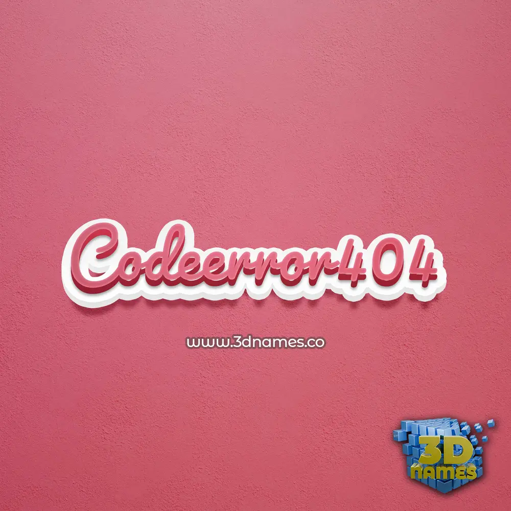 codeerror404 in Red Scribble style - 3D name wallpaper
