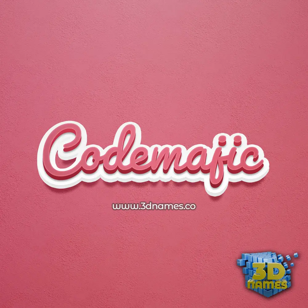 codemajic in Red Scribble style - 3D name wallpaper