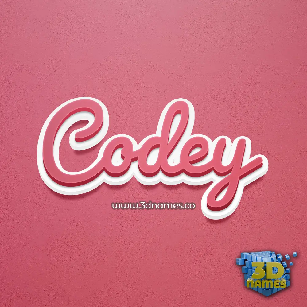 codey in Red Scribble style - 3D name wallpaper