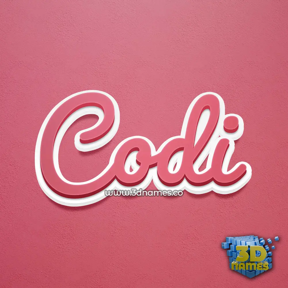 codi in Red Scribble style - 3D name wallpaper