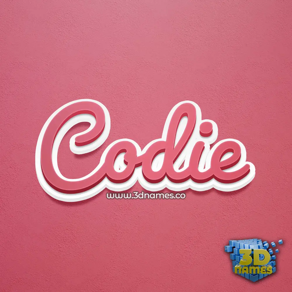 codie in Red Scribble style - 3D name wallpaper
