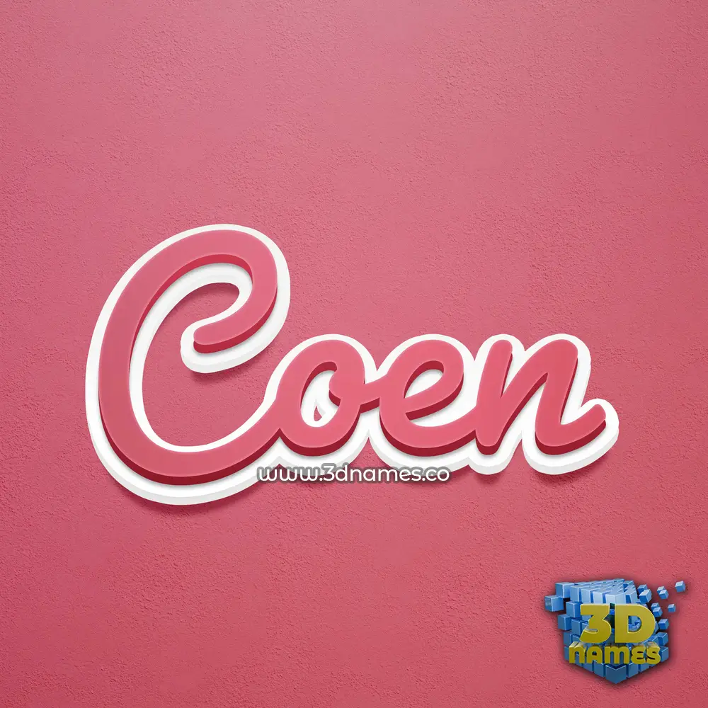 coen in Red Scribble style - 3D name wallpaper