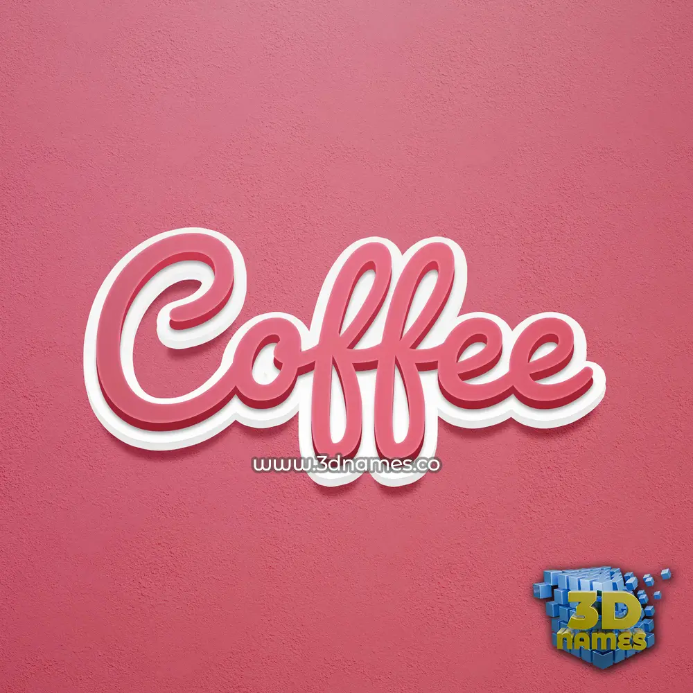 coffee in Red Scribble style - 3D name wallpaper