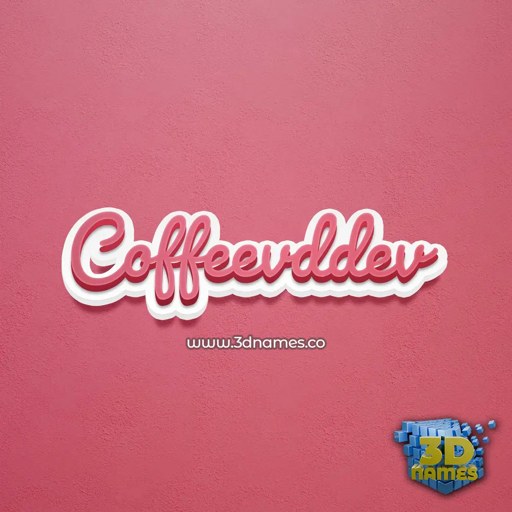 coffeevddev in Red Scribble style - 3D name wallpaper