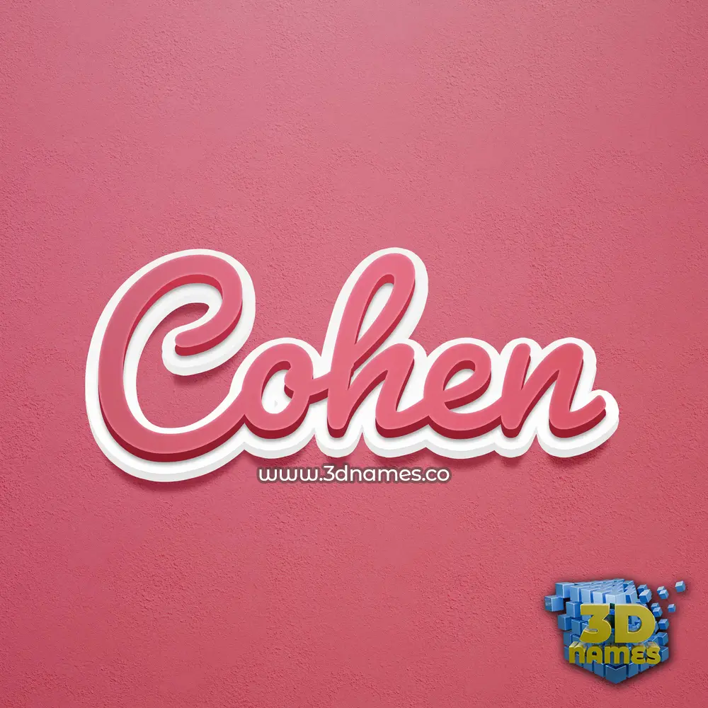 cohen in Red Scribble style - 3D name wallpaper