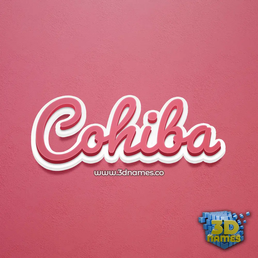 cohiba in Red Scribble style - 3D name wallpaper