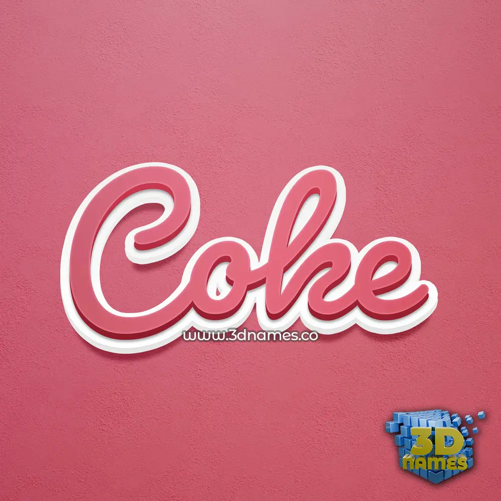 coke in Red Scribble style - 3D name wallpaper