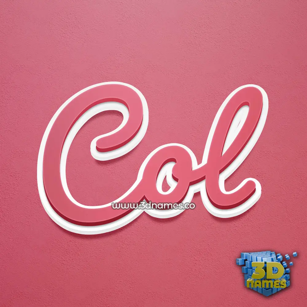 col in Red Scribble style - 3D name wallpaper