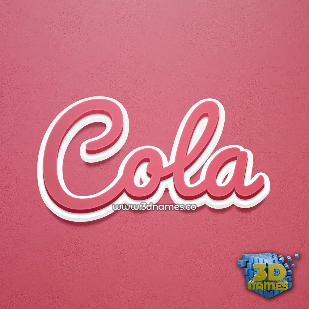 cola in Red Scribble style - 3D name wallpaper