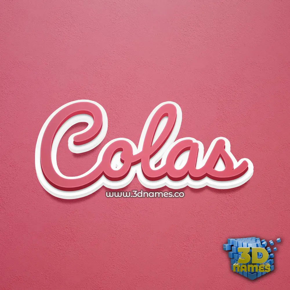 colas in Red Scribble style - 3D name wallpaper